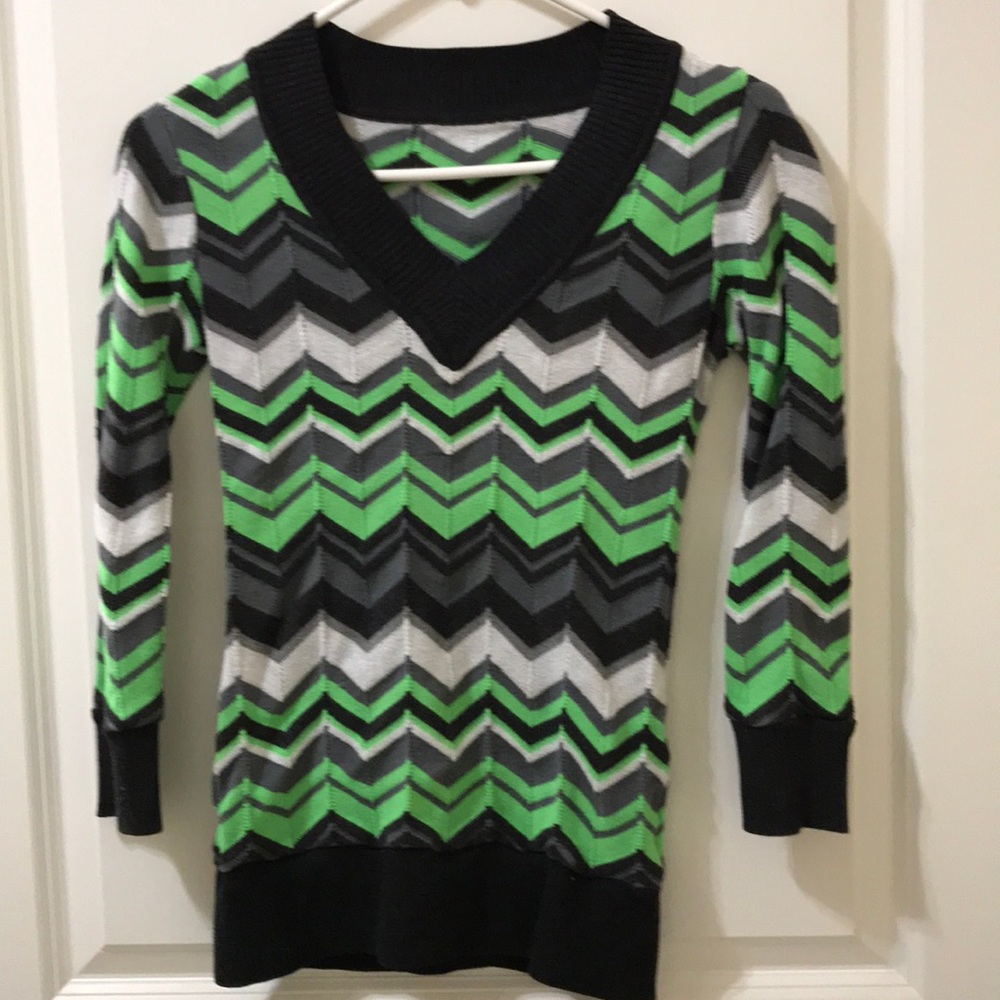Poof  chevron v-neck sweater- size small